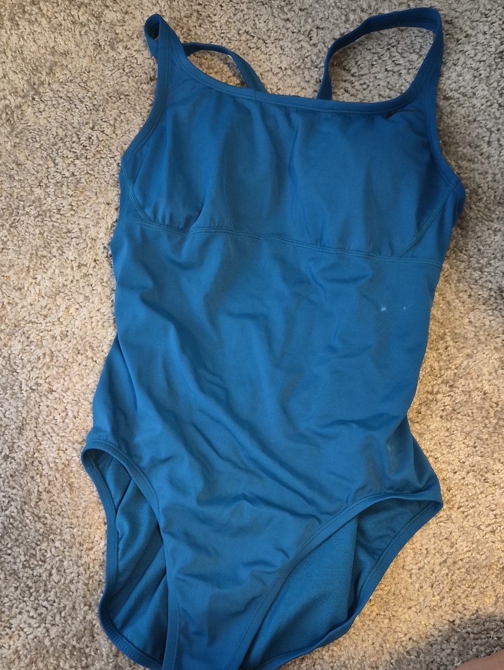 Nike Solid Teal One-Piece Swimsuit